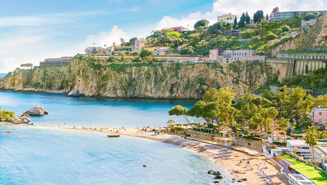 Isola Bella Island in Taormina , Sicily