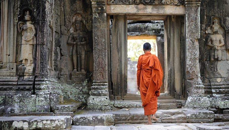 Monk at Angkor Wat, Cambodia