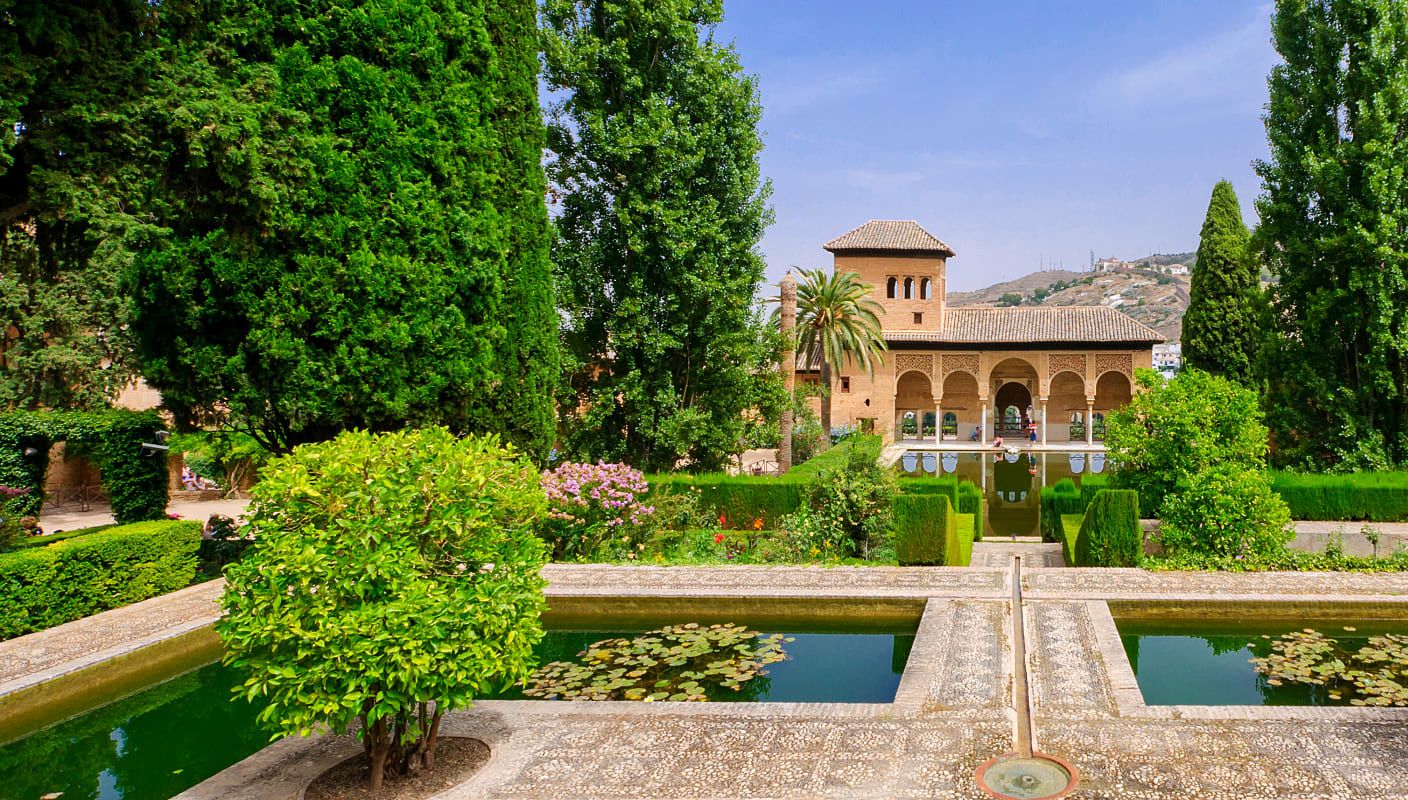 Partal Palace inside the Alhambra fortress complex In Granada, Spain