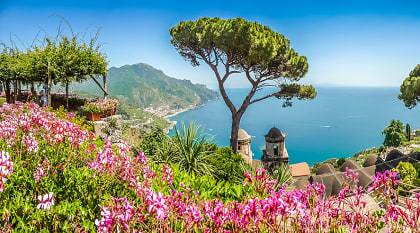 Villa Rufolo’s gardens in Ravello on the Amalfi Coast
