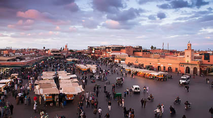 Jamaa el Fna market in Marrakech, Morocco