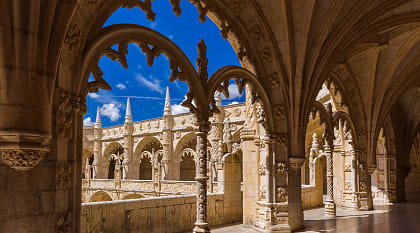 Architectural arches of the Jeronimos Monastery in Lisbon Architectural arches of the Jeronimos Monastery in Lisbon