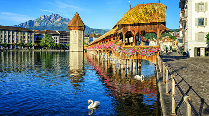 Chepel Bridge in Lucerne, Switzerland