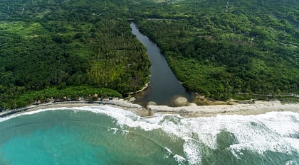 Secluded beach in Tayrona National Park, Colombia.