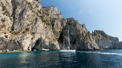 Exploring caves long the Amalfi Coast of Italy