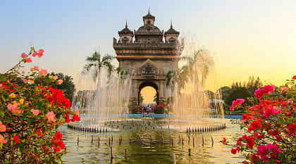 Gate in the Thannon Lanxing area of Vientiane, Laos