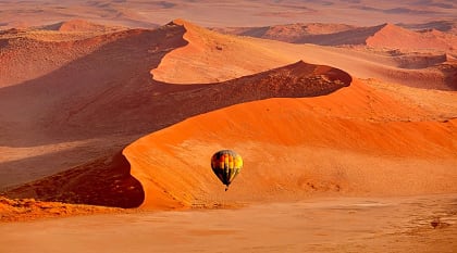 Hot air balloon over Sossusvlei, Namibia