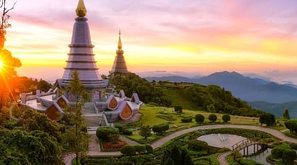 Royal Twin Pagoda in Chiang Mai, Thailand