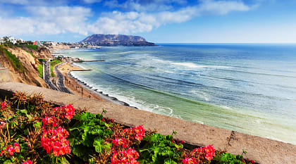 Lima waterfront and Pacific Ocean view