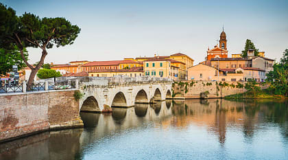 Tiberius Bridge in Rimini, Italy