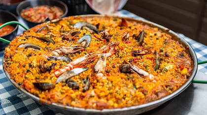 Traditional Spanish paella dish