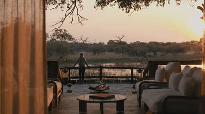 Sunset in the Okavango Delta at Sanctuary Chief's Camp.  Photo courtesy of Sanctuary Retreats