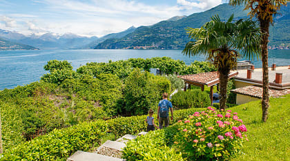 Family at La Punta Spartivento in Bellagio, Lake Como, Italy