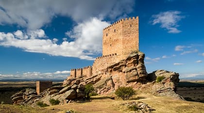 Zafra Castle in Quadalajara Province, Spain, the filming location for the Tower of Hope, birthplace of Jon Snow, in Game of Thrones