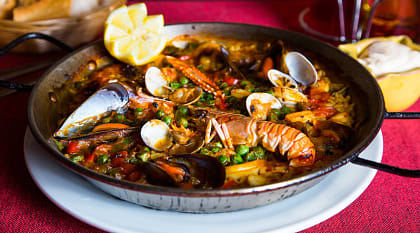 Traditional Spanish paella dish