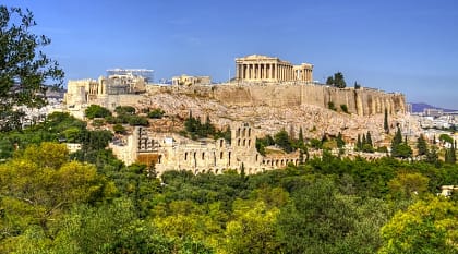 View of the Acropolis in Athens, Greece