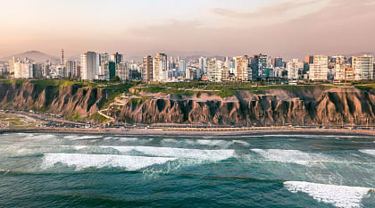 Miraflores coast in Lima, Peru