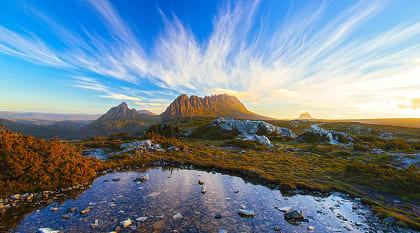 Cradle Mountain, Australia with lake in foreground