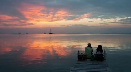 Romantic sunset in Belize 