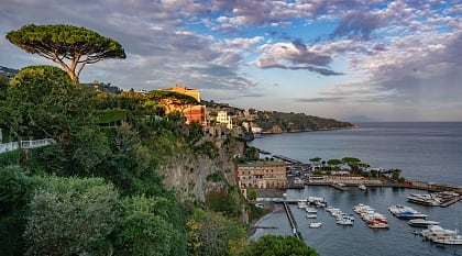 View of the coast in Naples, Italy