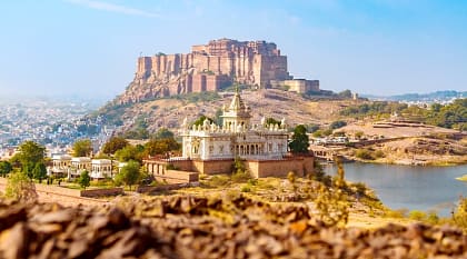 Mehrangarh Fort with Jaswant Thada in India.