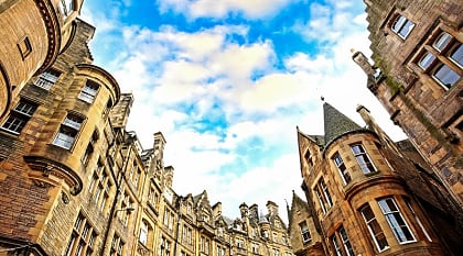 Old town Edinburgh in Scotland