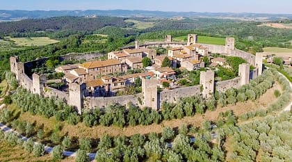 Monteriggioni, medieval town on a hill in Tuscany, Italy