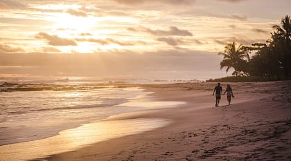 Couple on the beach in the Nicoya Peninsula in Costa Rica 