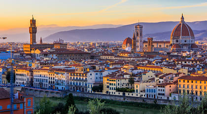 View of Florence at sunset