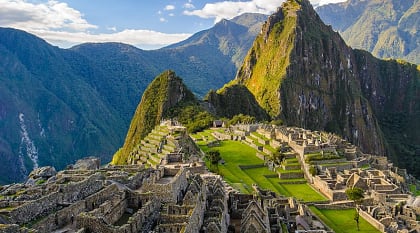 Ruins of Machu Picchu, the lost city of the Incas in Peru