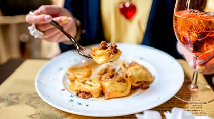 Tortellini ragu in Bologna, Italy