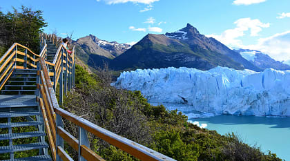Path to the Perito Moreno glacier in southern Argentina