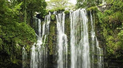 Enjoy the beauty of the waterfalls in the middle of the emerald rainforest, Costa Rica