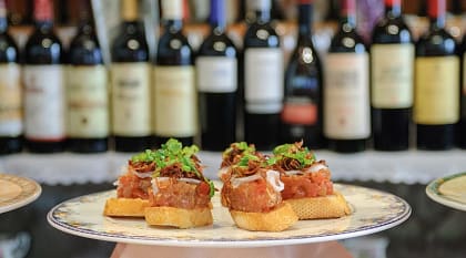 Pinchos and wine in San Sebastian, Spain
