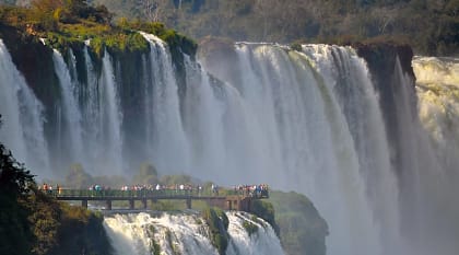 The impressive power of the rushing waters of the Iguazu Falls - Argentina is the perfect place for a couple to relax.