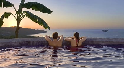 Couple enjoying the sunset in Costa Rica Couple enjoying the sunset in Costa Rica