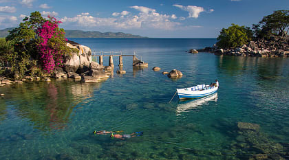 Snorkeling at Lake Malawi.  Photo courtesy of Kaya Mawa Lodge