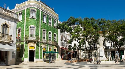 Praca Luis de Camoes square in Lagos Portugal Algarve Region Praca Luis de Camoes square in Lagos Portugal Algarve Region