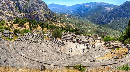 Ancient theater in Delphi, Greece Ancient theater in Delphi, Greece