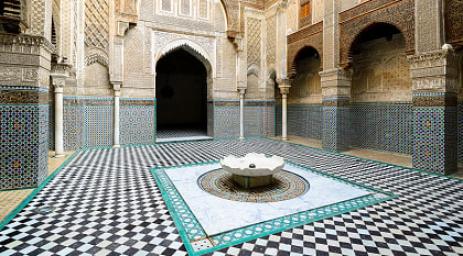 Interior of the Al-Qarawiyyin Mosque in Fez, Morocco Interior of the Al-Qarawiyyin Mosque in Fez, Morocco
