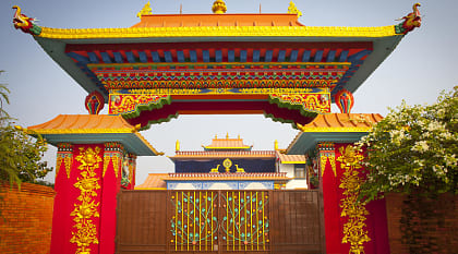 Temple in Lumbini, Nepal. Temple in Lumbini, Nepal.