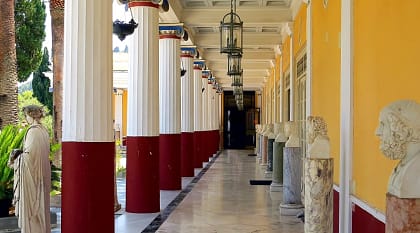 Achilleion Palace hall in Corfu, Greece