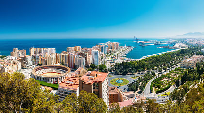 Aerial view of Malaga, Spain.