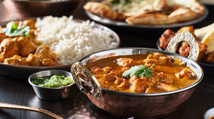 Traditional chicken tikka masala curry dish