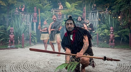 Maori Haka performers at Tamaki Maori Village