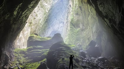 Cave entrance in Son Doong cave in Phong Nha-Ke Bang National Park, Quang Binh province, Vietnam.