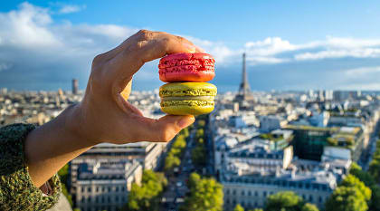 Colorful macaroons in Paris, France