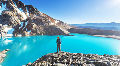 Patagonia, Argentina Hiker in Patagonia, Argentina