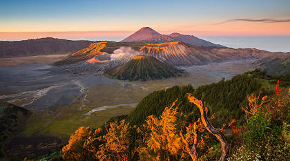 Sunrise at Mount Bromo volcano, east Java, Indonesia