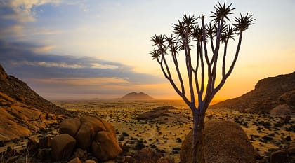 View of Spitzkoppe at Sunset, Namibia